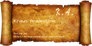 Kraus Armandina névjegykártya